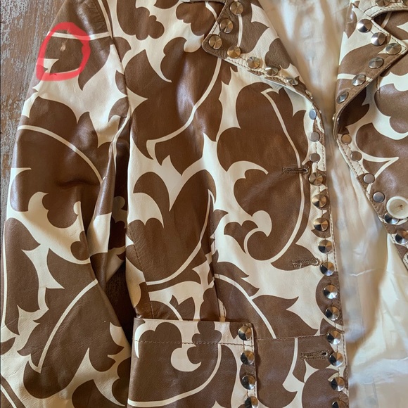 SALE!✨Vintage Etro Printed Leather Jacket *42 4/6 - Picture 8 of 9